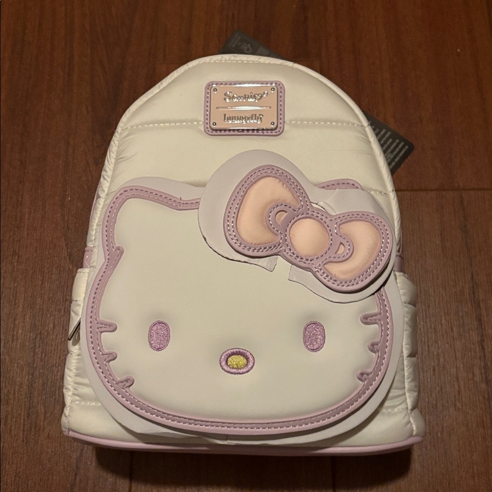 Sanrio Exclusive Hello Kitty Loungefly Quilted Texture Mini Backpack Bag